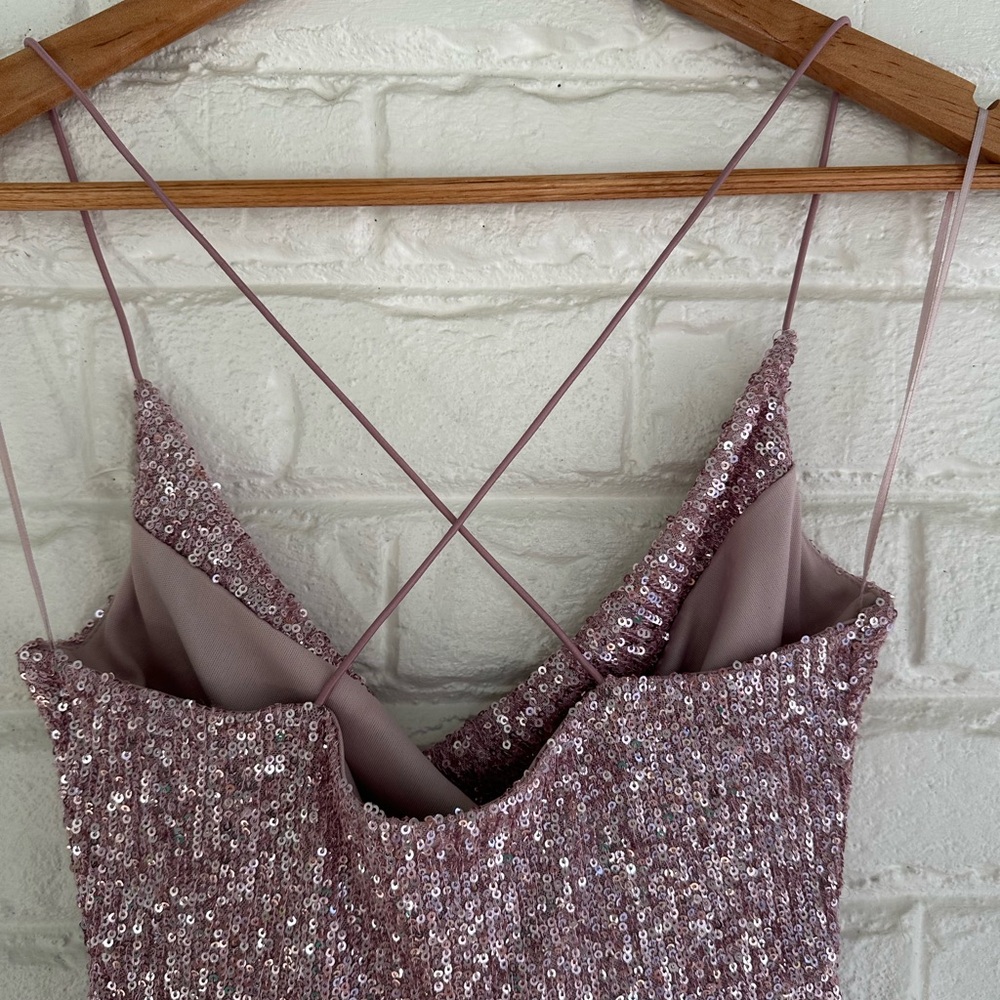 Windsor Sparkling Backless Dress in Purple Pink - Picture 6 of 6